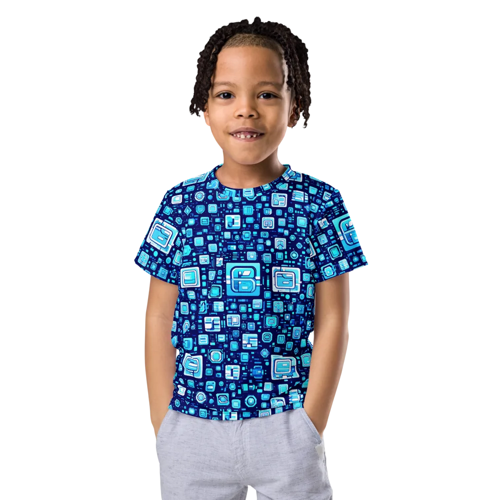 Sapphire Signal on Kids Crew Neck T-Shirt — Front