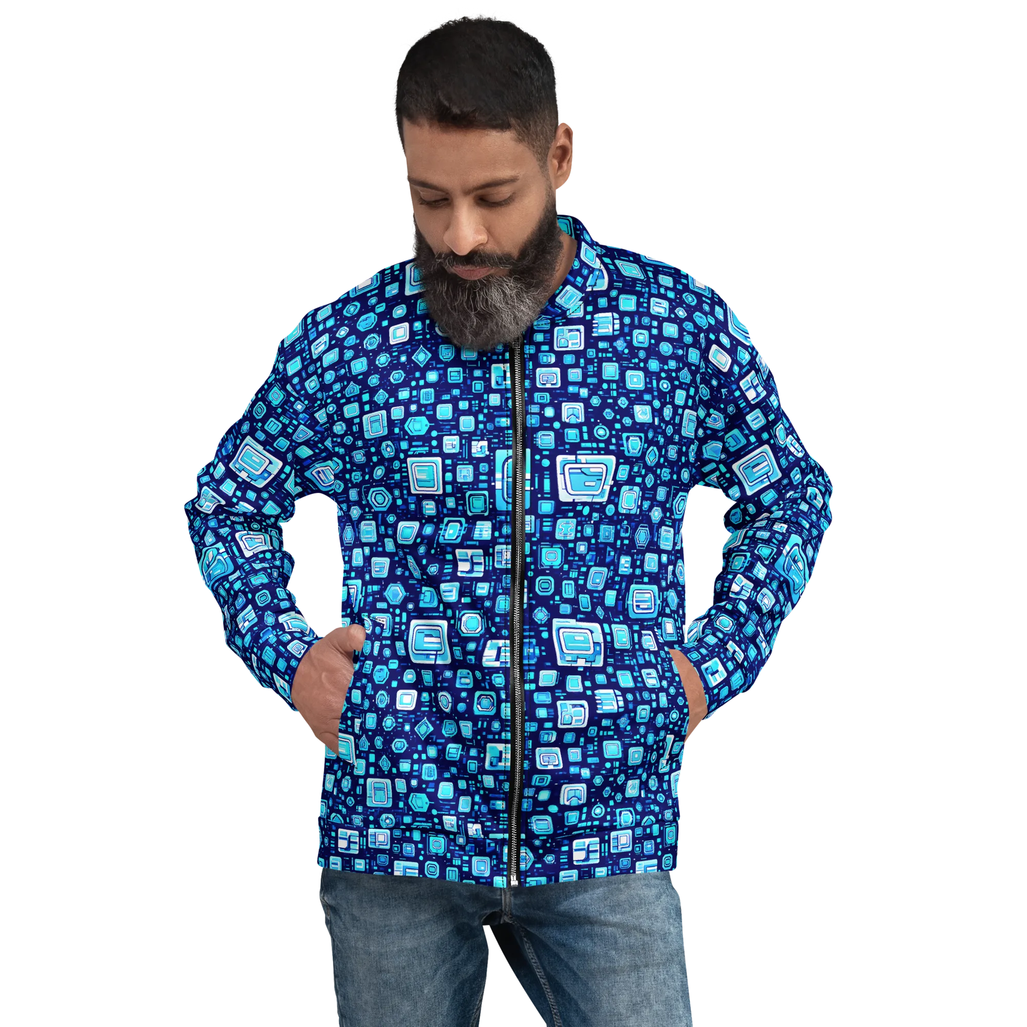 Sapphire Signal on Bomber Jacket — Front