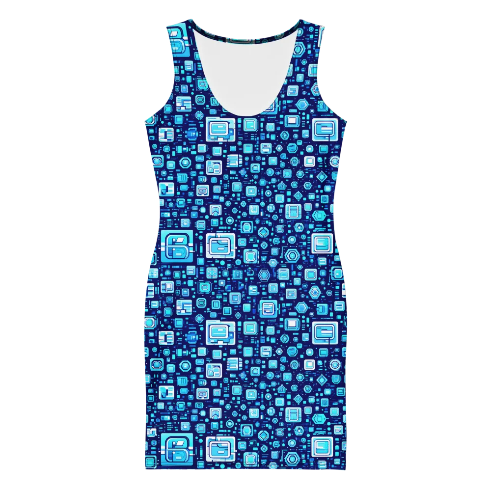 Sapphire Signal on Bodycon Dress — Front