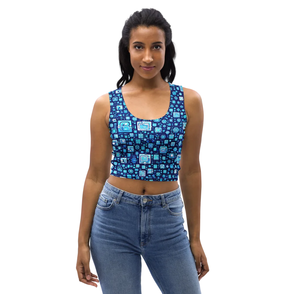 Sapphire Signal on Crop Top — Front