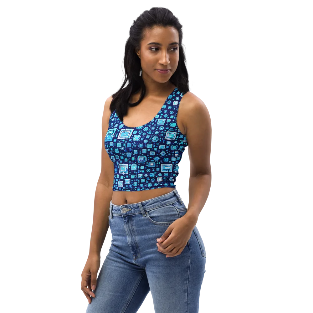 Sapphire Signal on Crop Top — Left Front