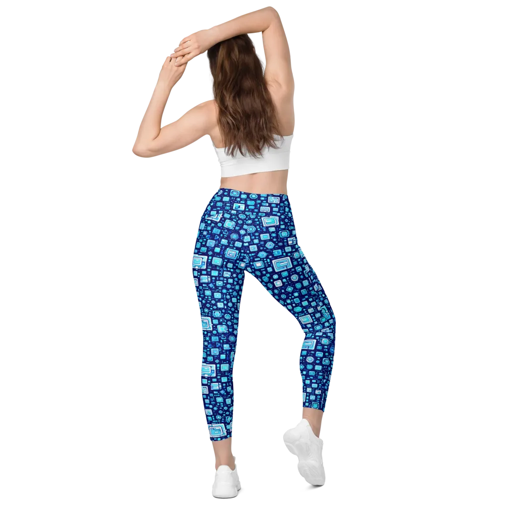 Sapphire Signal on Leggings with Pockets — Back