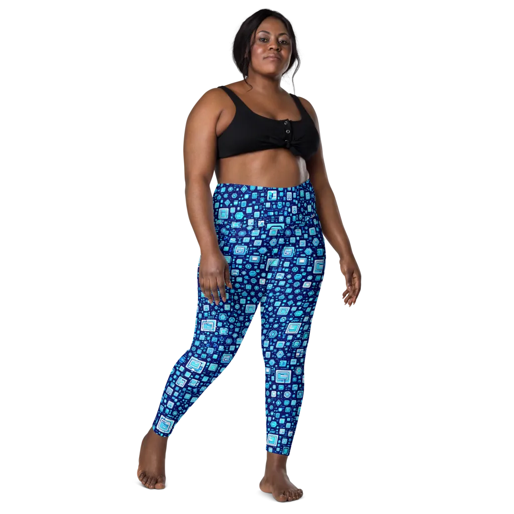 Sapphire Signal on Leggings with Pockets — Front