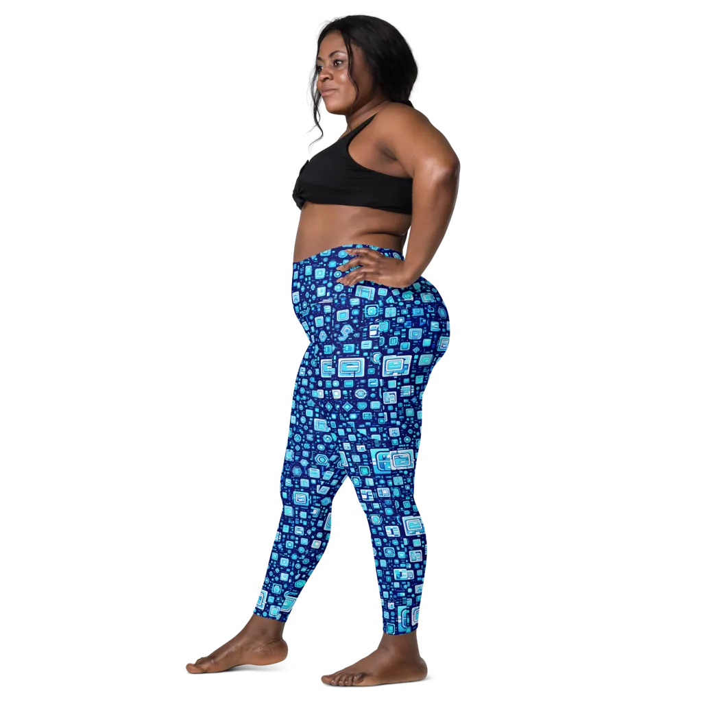 Sapphire Signal on Leggings with Pockets — Left
