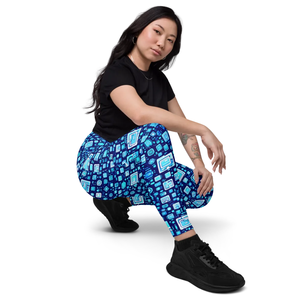 Sapphire Signal on Leggings with Pockets — Right Front