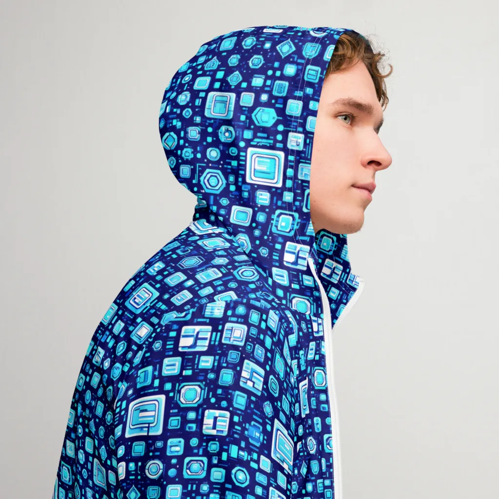 Sapphire Signal on Men's Windbreaker — Right
