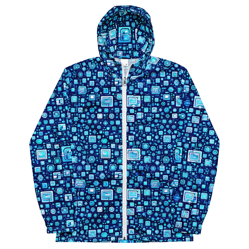 Sapphire Signal on Men's Windbreaker — Front