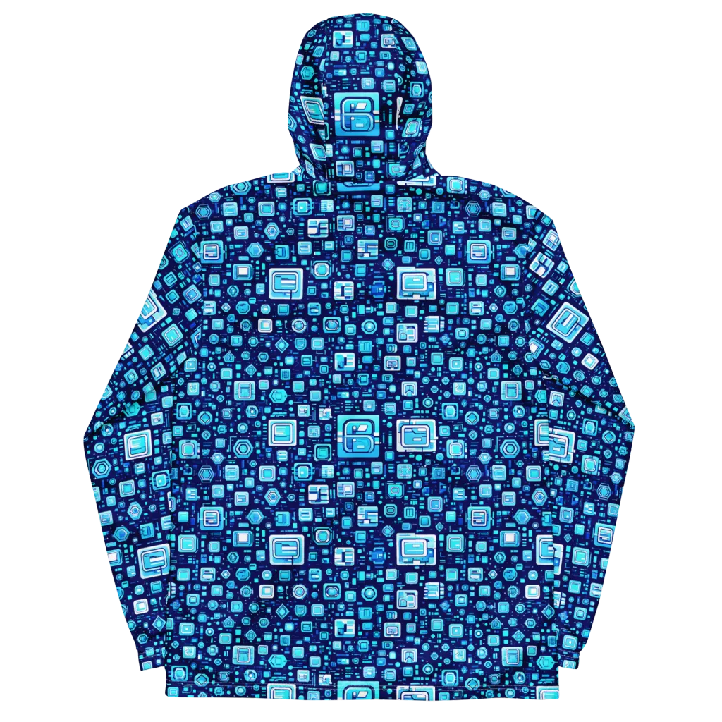 Sapphire Signal on Men's Windbreaker — Back