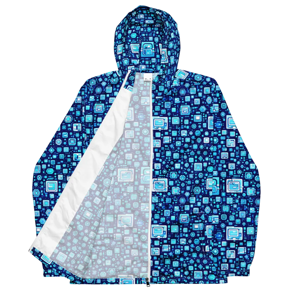Sapphire Signal on Men's Windbreaker — Front
