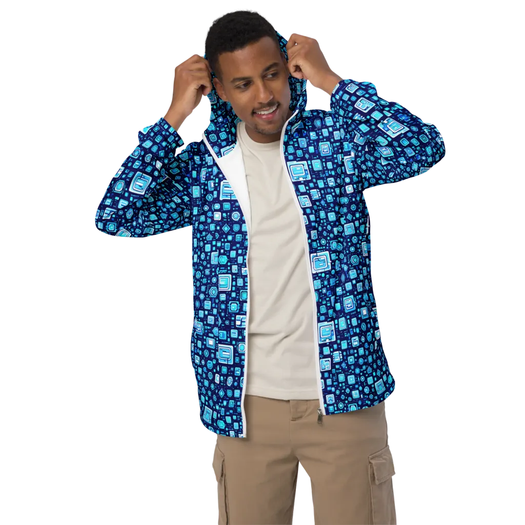 Sapphire Signal on Men's Windbreaker — Front