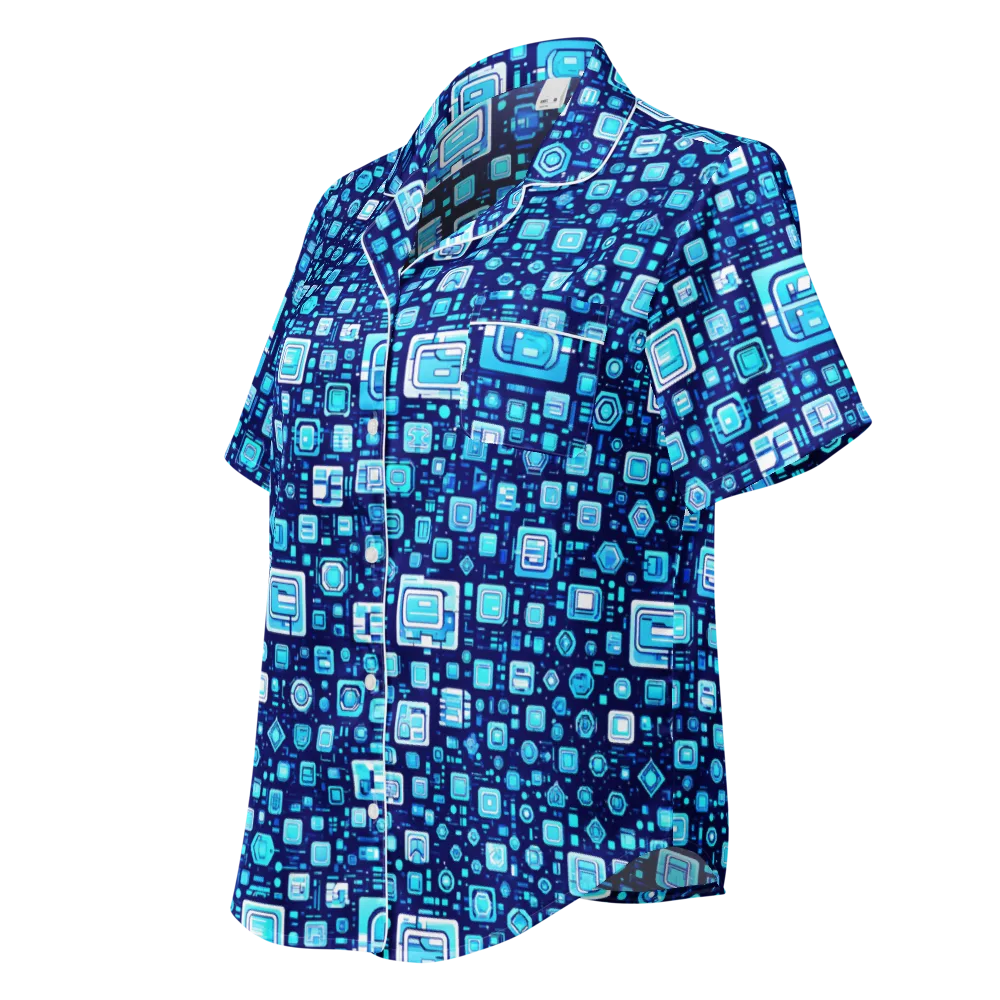 Sapphire Signal on Women's Short Sleeve Pajama Top — Left Front