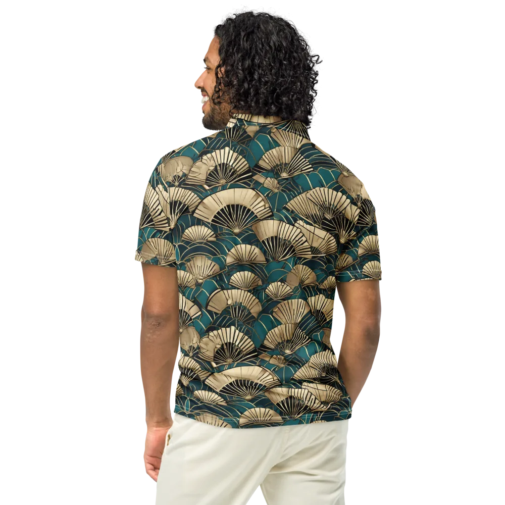 Gilded Fan Dance on Men's Slim Fit Polo Shirt — Back