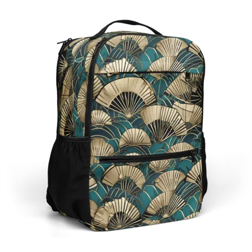 Gilded Fan Dance on a Utility Backpack