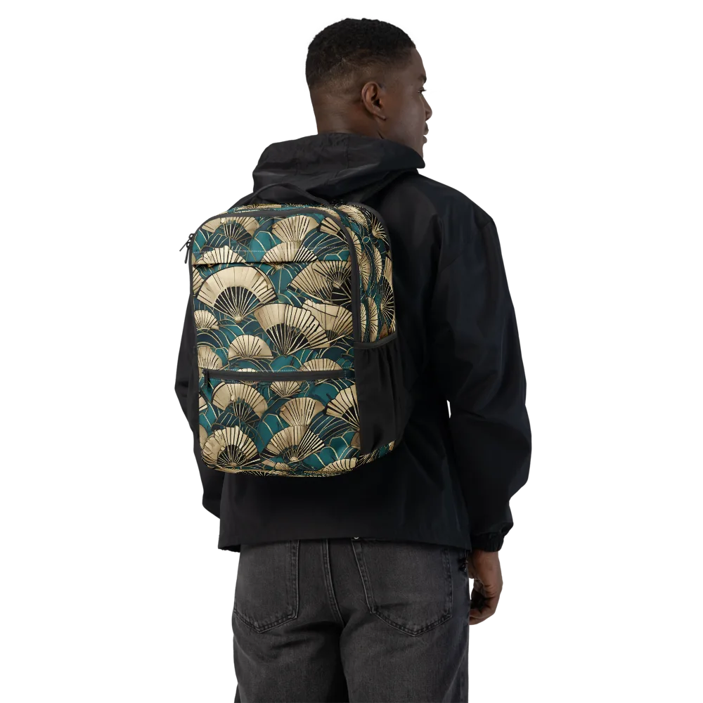 Gilded Fan Dance on Utility Backpack — Back