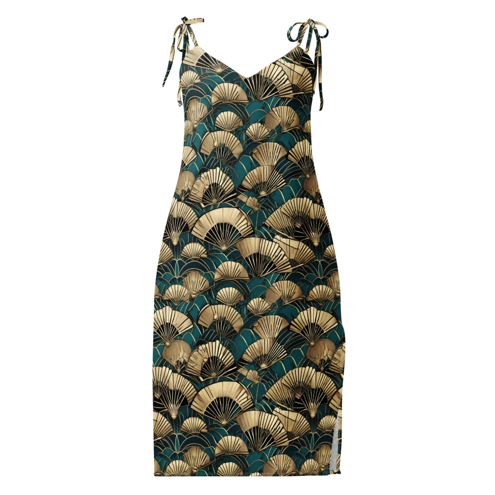Gilded Fan Dance on Slip Dress — Front