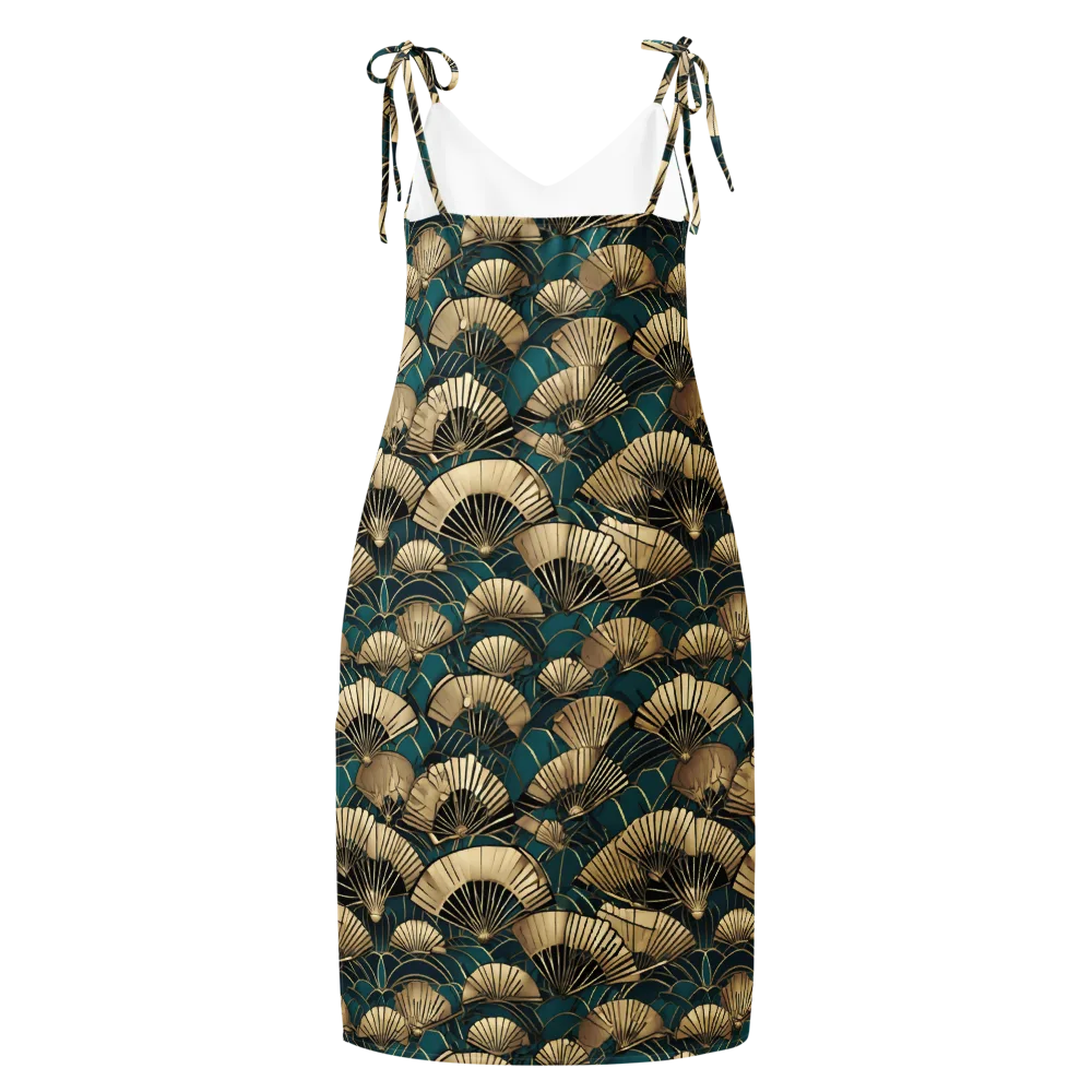 Gilded Fan Dance on Slip Dress — Back