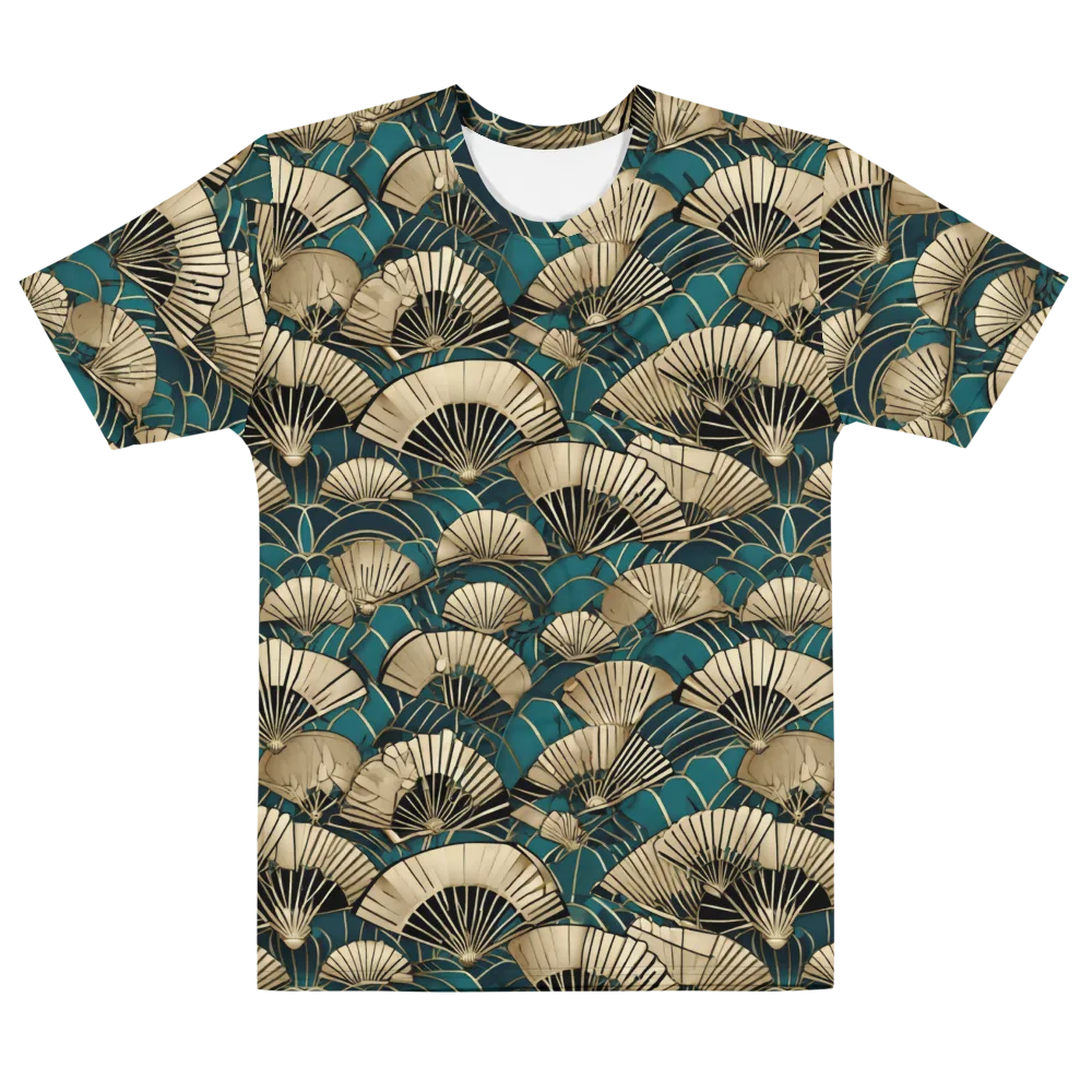Gilded Fan Dance on Men's Cotton Crew Neck T-Shirt — Front
