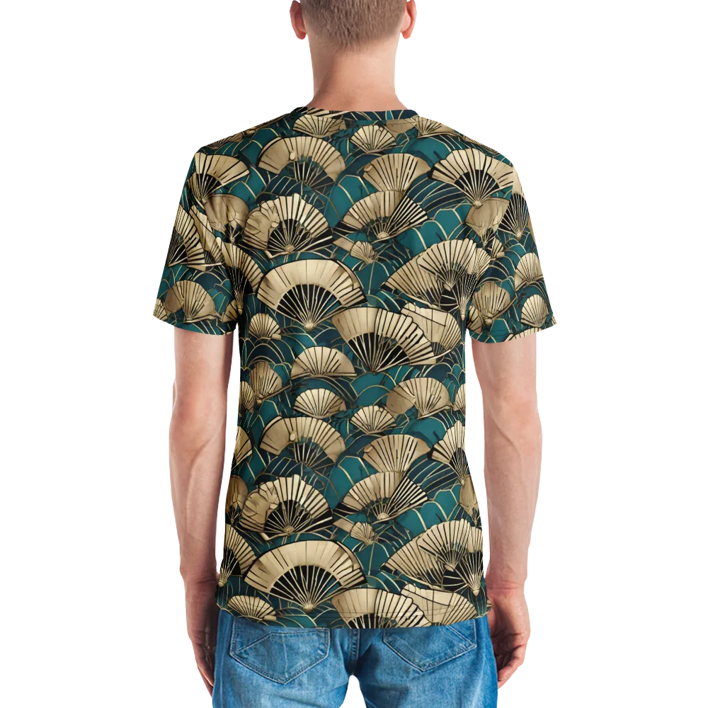 Gilded Fan Dance on Men's Crew Neck T-Shirt — Back