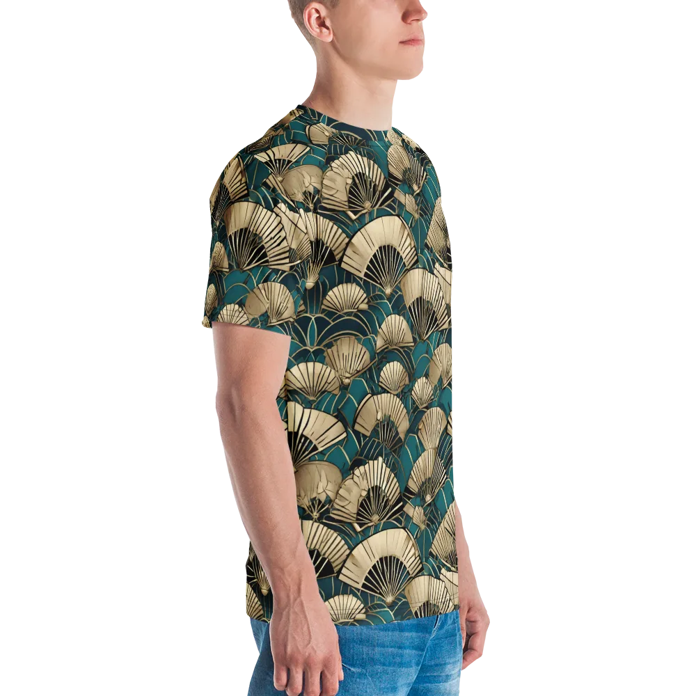 Gilded Fan Dance on Men's Crew Neck T-Shirt — Right