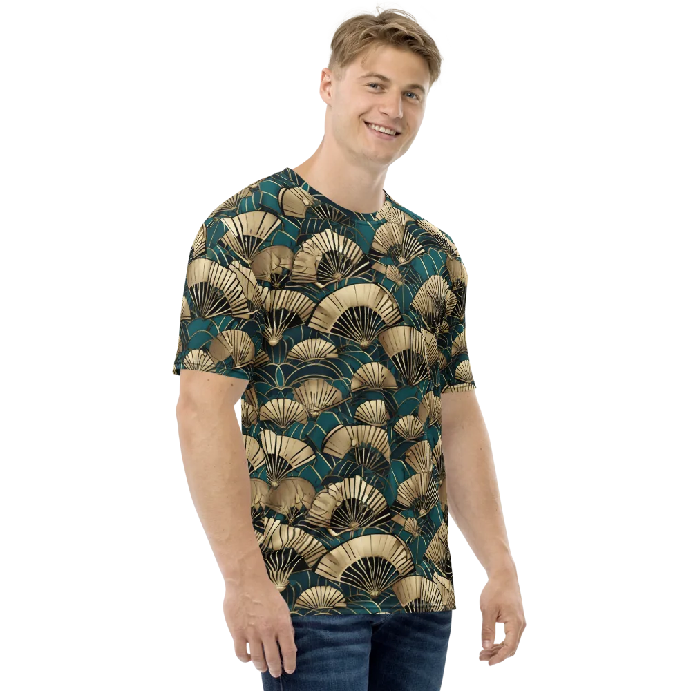 Gilded Fan Dance on Men's Crew Neck T-Shirt — Right