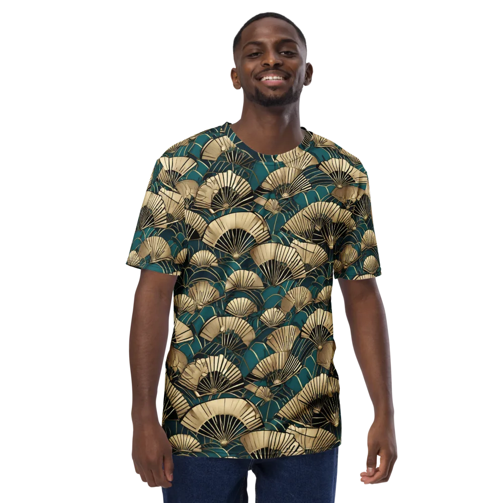 Gilded Fan Dance on Men's Crew Neck T-Shirt — Front