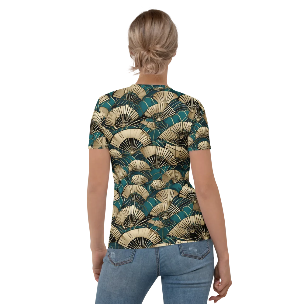 Gilded Fan Dance on Women's Crew Neck T-Shirt — Back