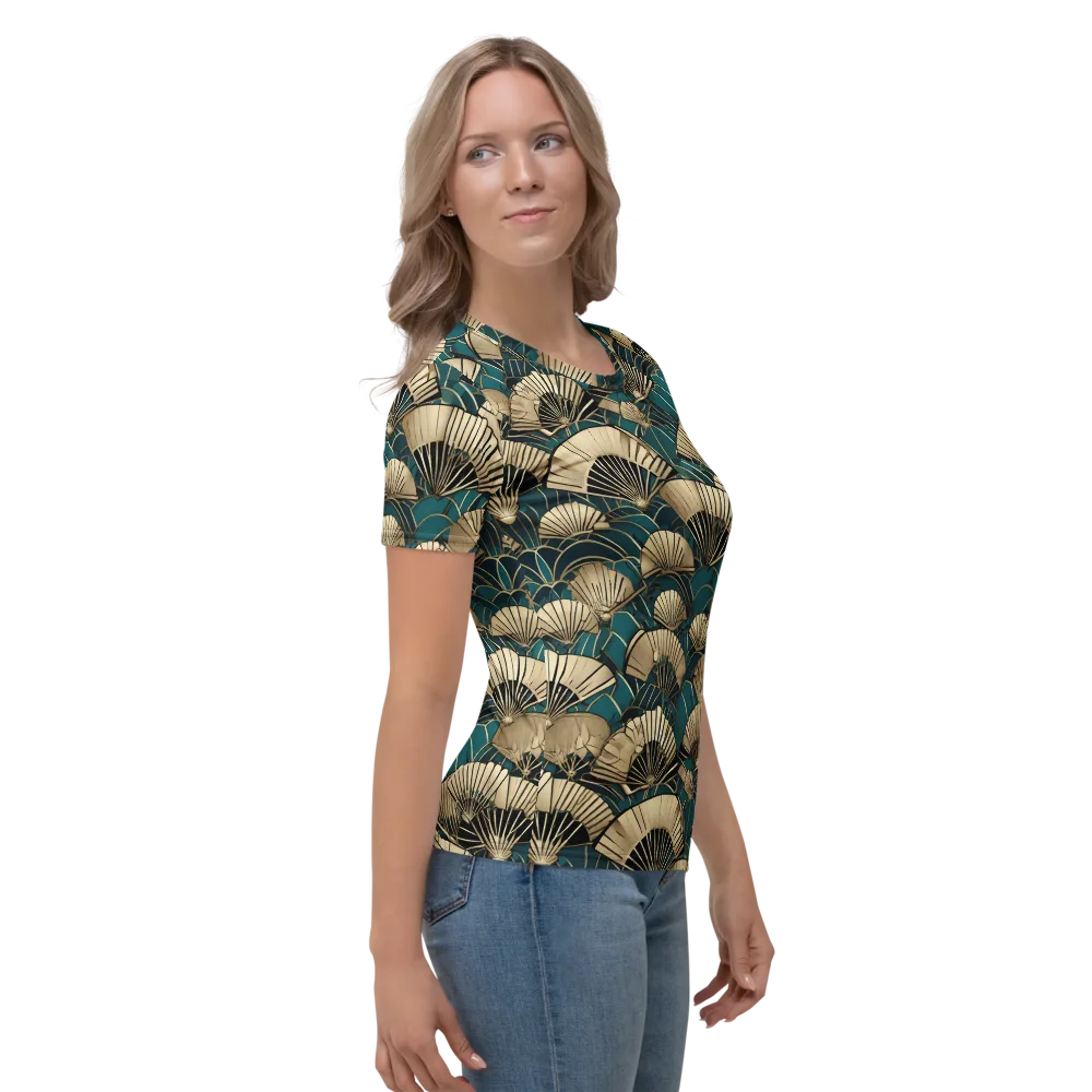 Gilded Fan Dance on Women's Crew Neck T-Shirt — Right