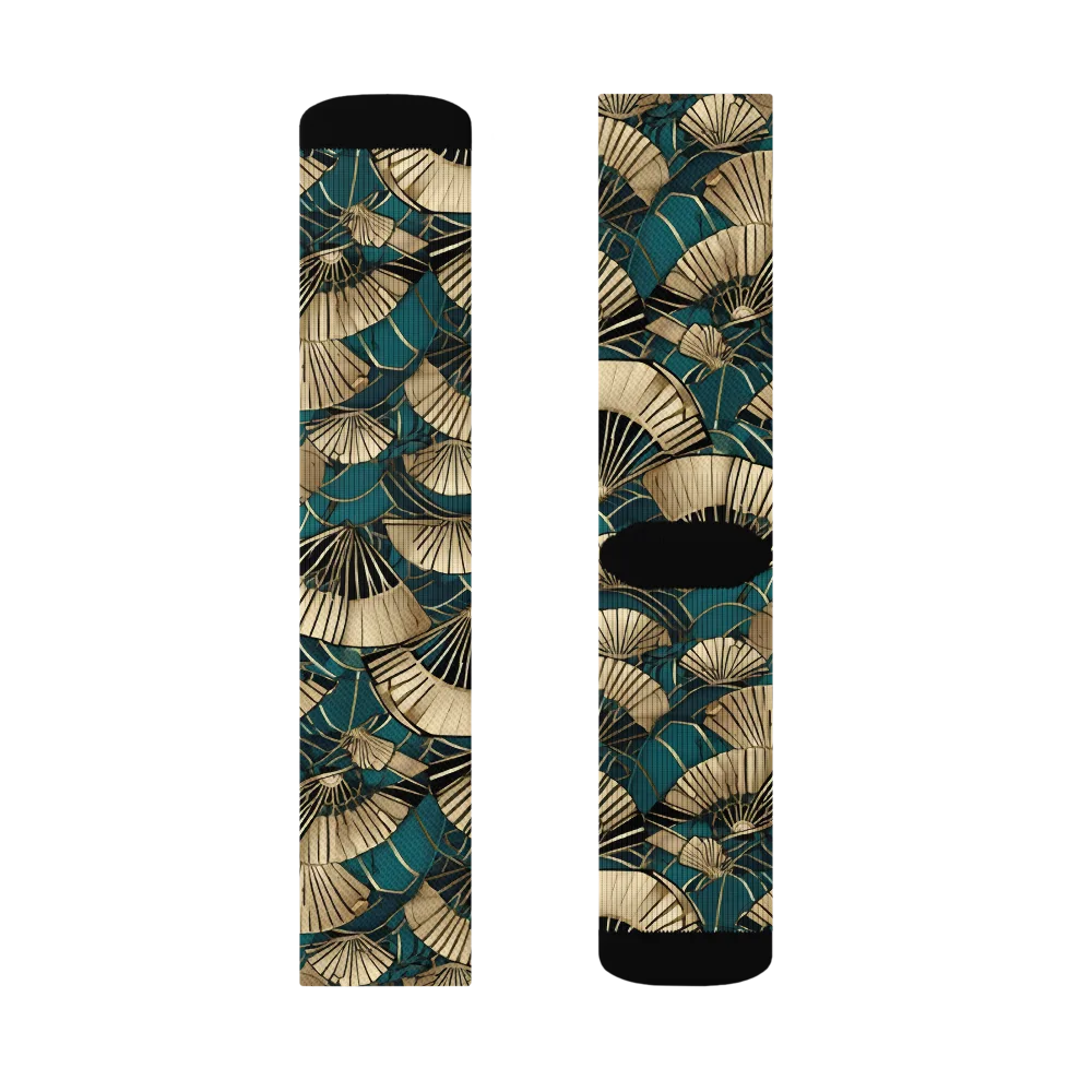 Gilded Fan Dance on Socks — Left Sock
