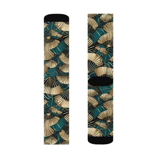 Gilded Fan Dance on a Socks