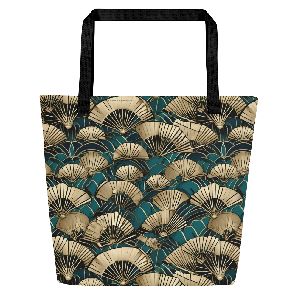 Gilded Fan Dance on Large Tote Bag W/ Pocket — Front
