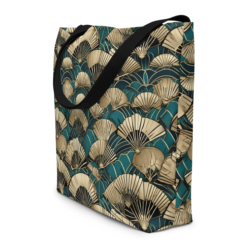 Gilded Fan Dance on Large Tote Bag W/ Pocket — Front