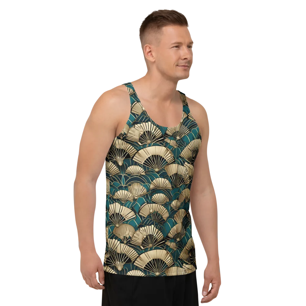 Gilded Fan Dance on Men's Tank Top — Right Front