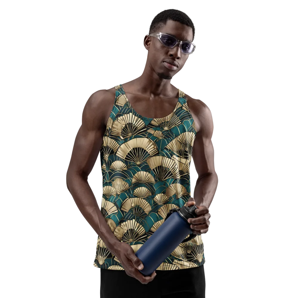 Gilded Fan Dance on Men's Tank Top — Front