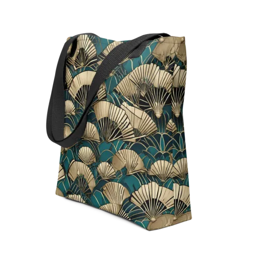 Gilded Fan Dance on a Tote Bag