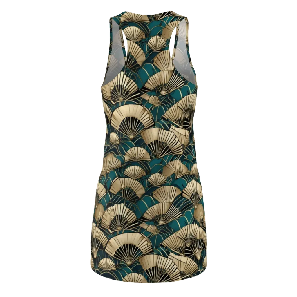 Gilded Fan Dance on Racerback Dress — Back