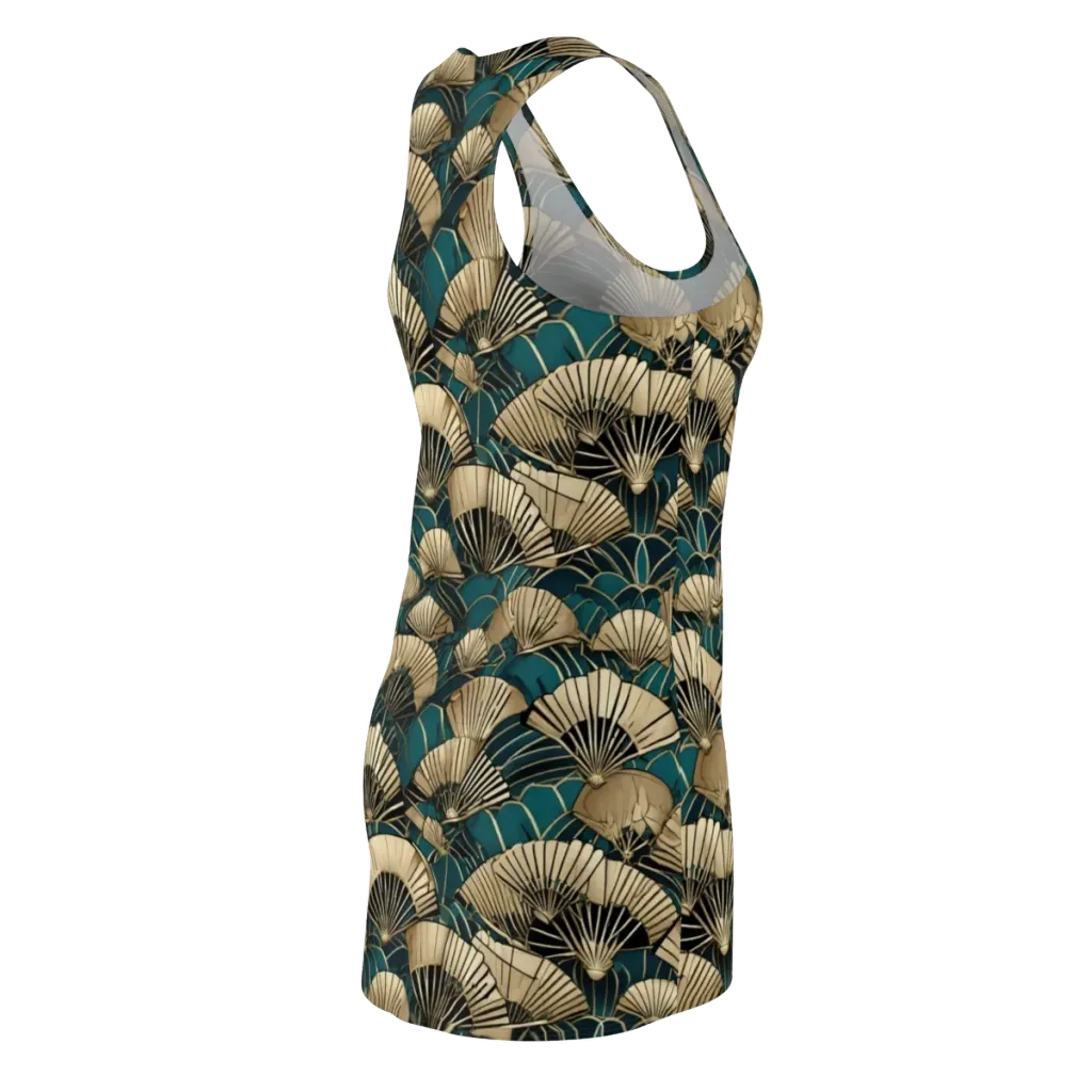 Gilded Fan Dance on Racerback Dress — Back Side
