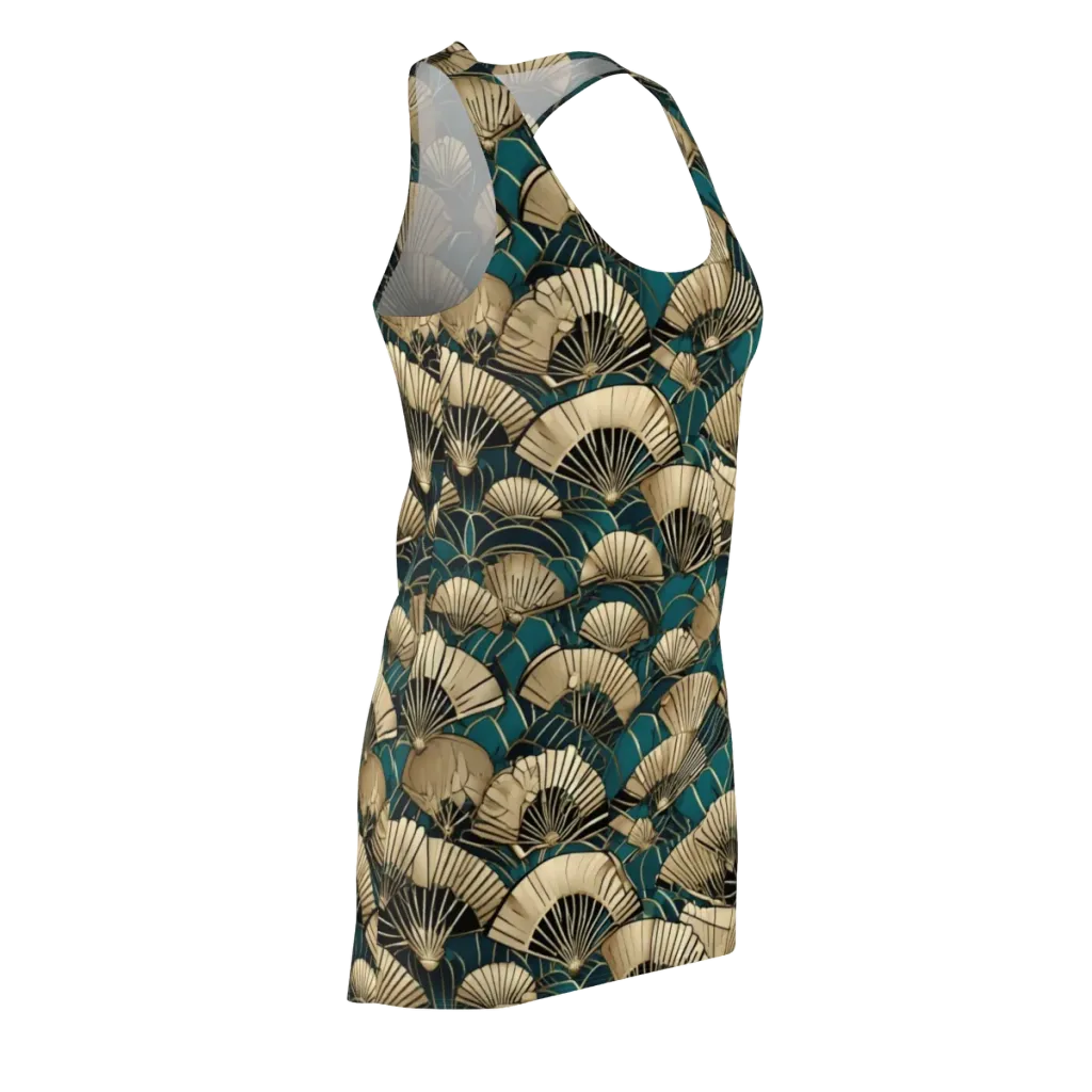 Gilded Fan Dance on Racerback Dress — Front Side