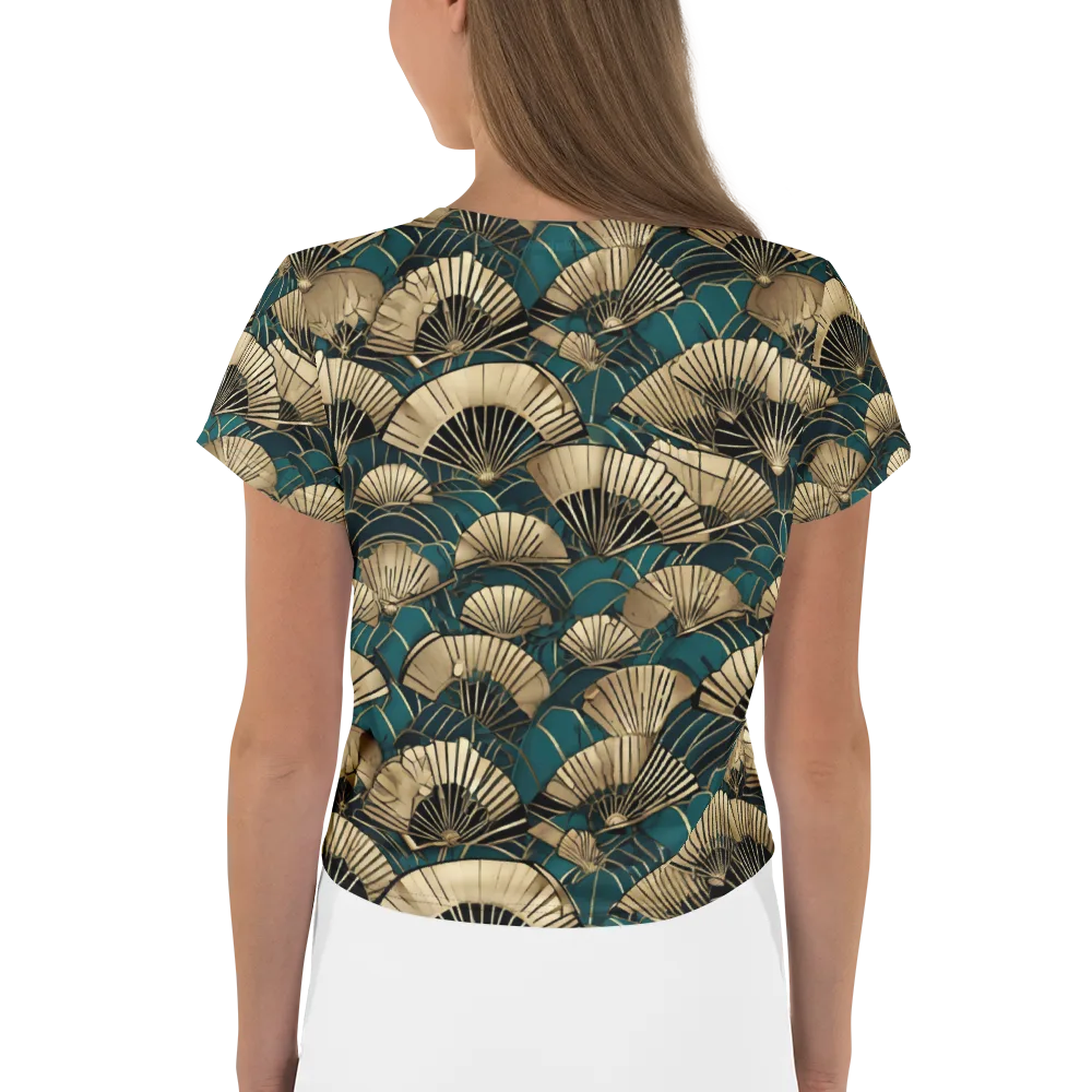 Gilded Fan Dance on Crop Tee — Back