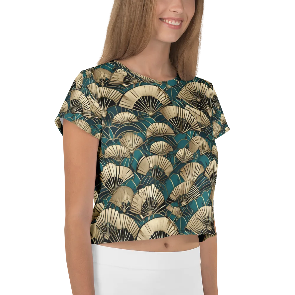 Gilded Fan Dance on Crop Tee — Right
