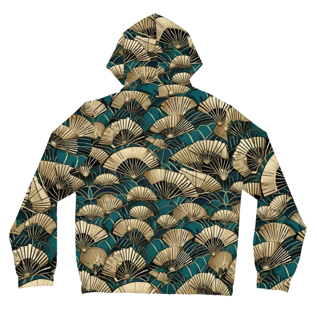 Gilded Fan Dance on Women's Full-Zip Hoodie — Back