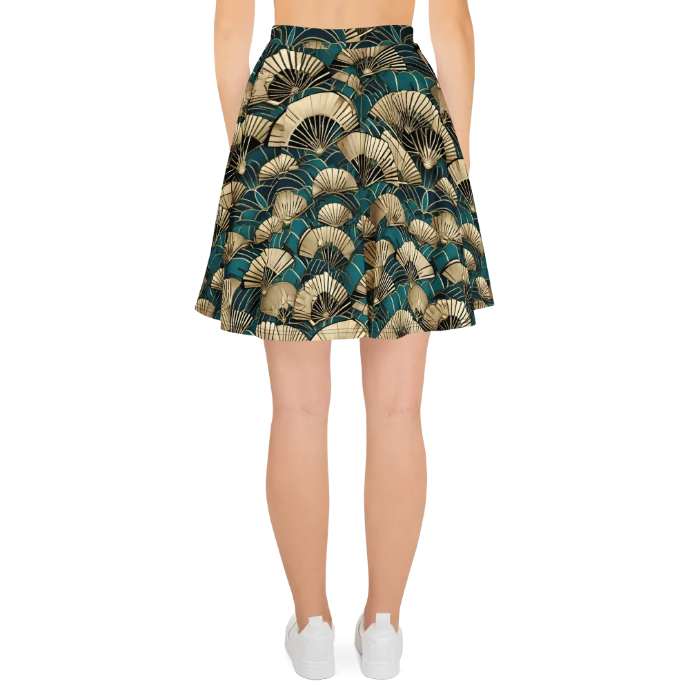 Gilded Fan Dance on Skater Skirt — Back