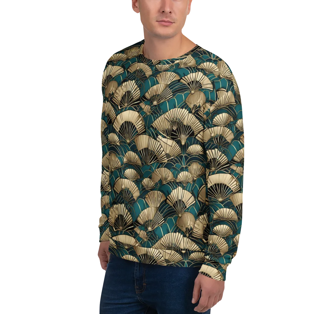 Gilded Fan Dance on Sweatshirt — Left Front