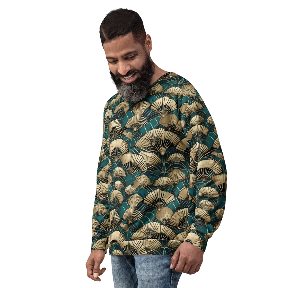 Gilded Fan Dance on Sweatshirt — Left Front