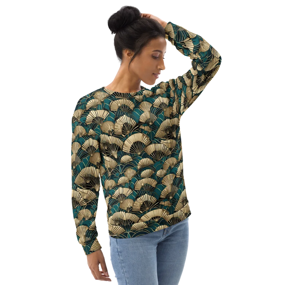 Gilded Fan Dance on Sweatshirt — Right Front