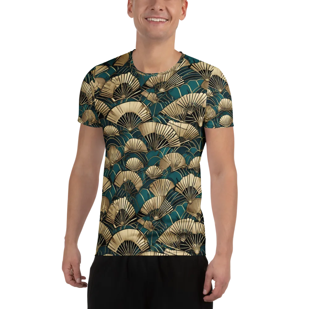 Gilded Fan Dance on Men's Athletic T-Shirt — Front