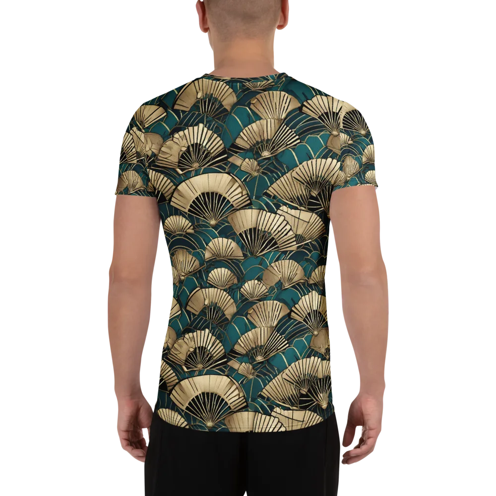Gilded Fan Dance on Men's Athletic T-Shirt — Back