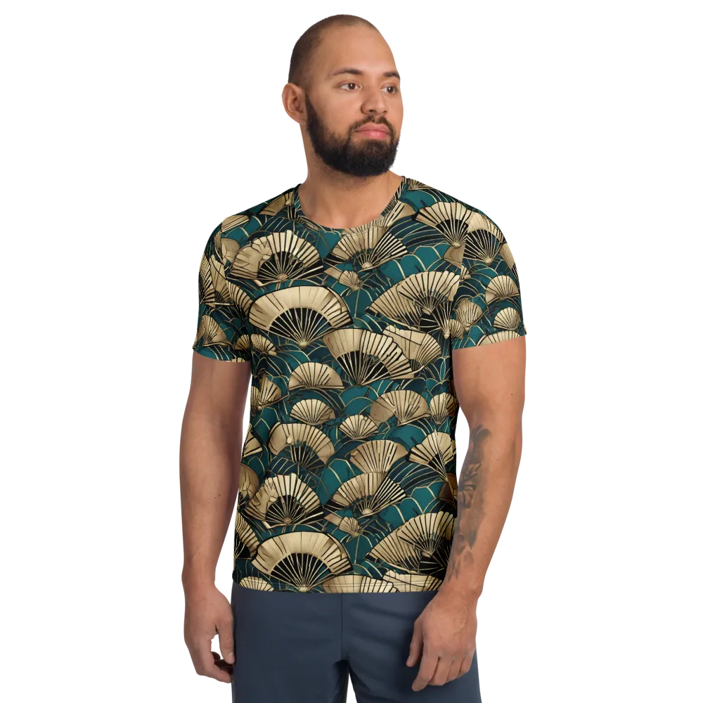 Gilded Fan Dance on Men's Athletic T-Shirt — Front