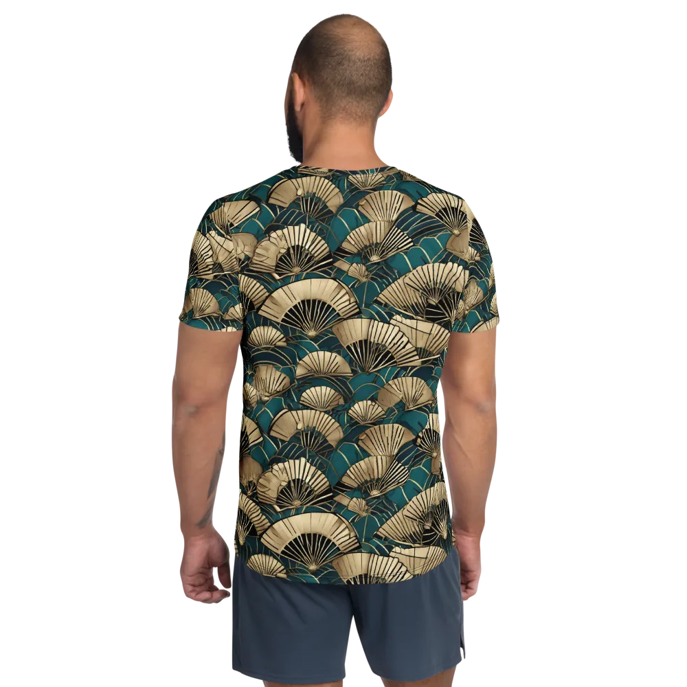 Gilded Fan Dance on Men's Athletic T-Shirt — Back