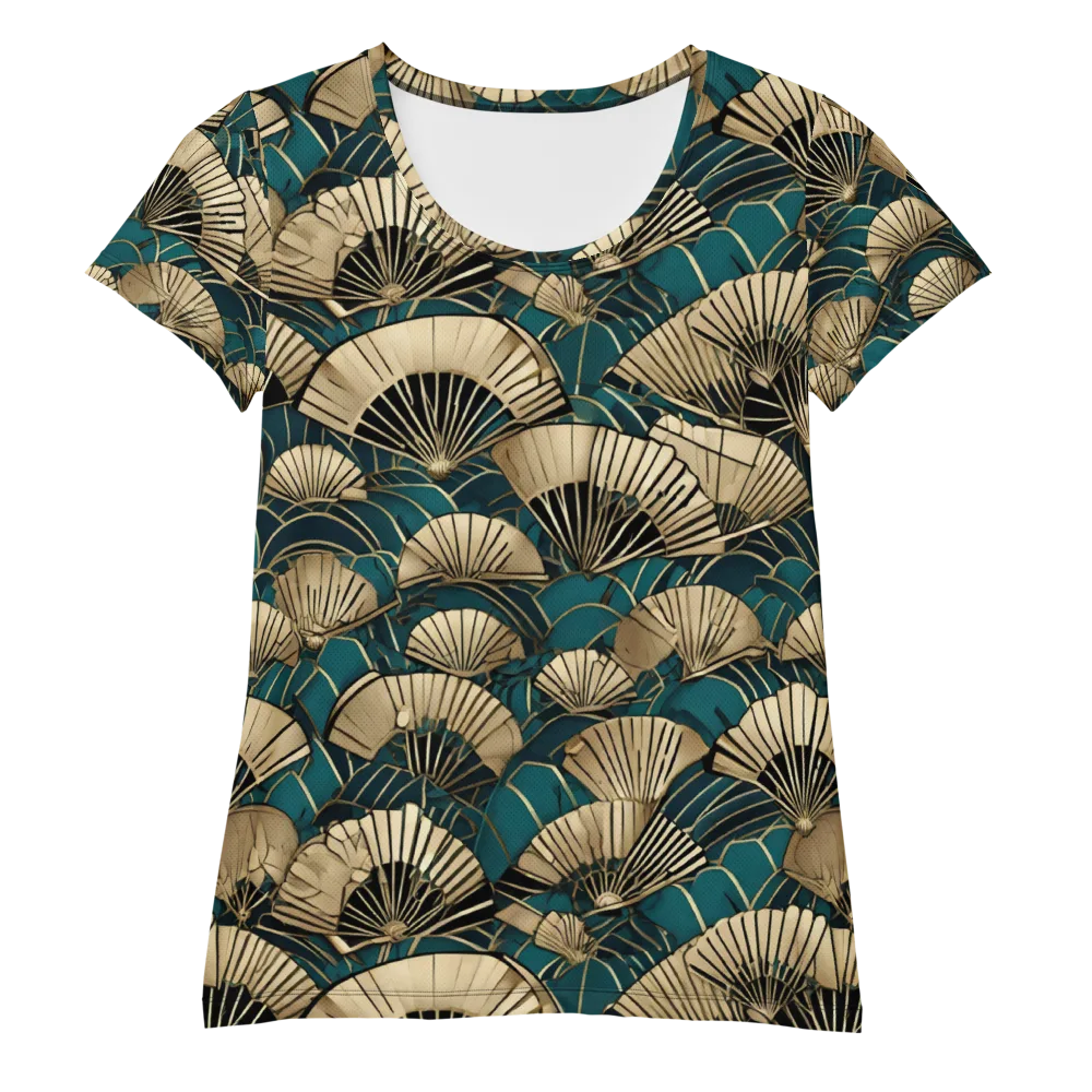 Gilded Fan Dance on Women's Athletic T-Shirt — Front
