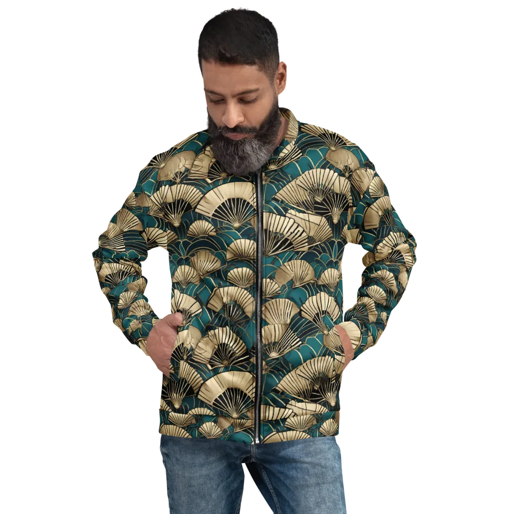 Gilded Fan Dance on Bomber Jacket — Front